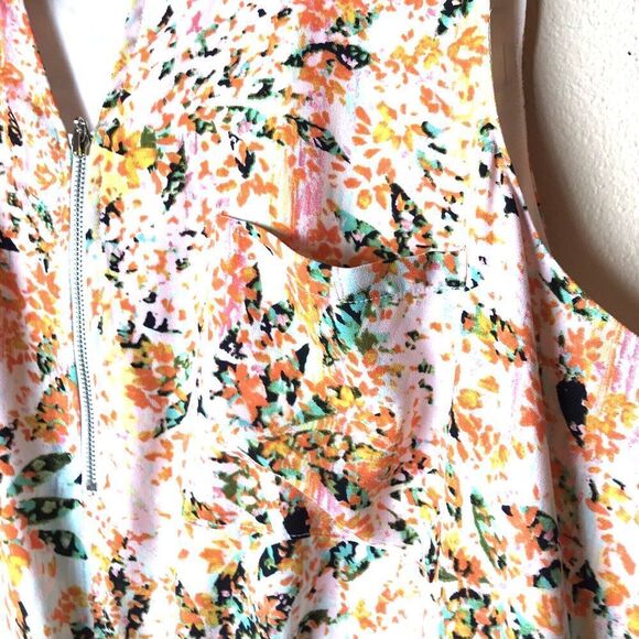 Women's APT 9 XXL Floral Dress Sleeveless V Neck  Elastic Waist Pockets - Picture 7 of 15